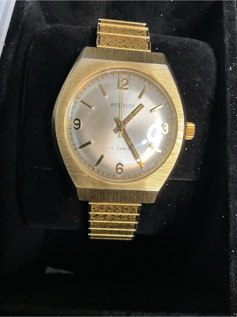 Westclox Men’s Gold-Tone Dress Watch with Silver Dial